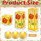 Rossesay 12 Pcs Rose Princess Lantern Table Centerpiece for Party Decor - Image 2