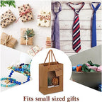 50 Pcs 7.5 x 3 x 6 in Brown Kraft Paper Gift Bags with Window & Handles - Image 5