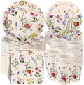 Wildflower Party Decorations, Paper Plates Napkins Cups Serve 50, Rustic by Ziliny