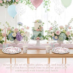 Pickmesh 250 Pcs Pink Floral Baby Shower Party Supplies Decorations Serve 50 Wildflower Welcome Baby Disposable Paper Plates Napkins and Cups for Birthday Babies Girl Shower Gender Reveal Party Decor - Image 6