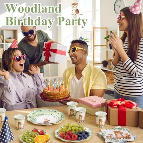 Funnymoom 250 Pcs Woodland Animals Baby Shower Party Decorations Serves 50 - Image 5