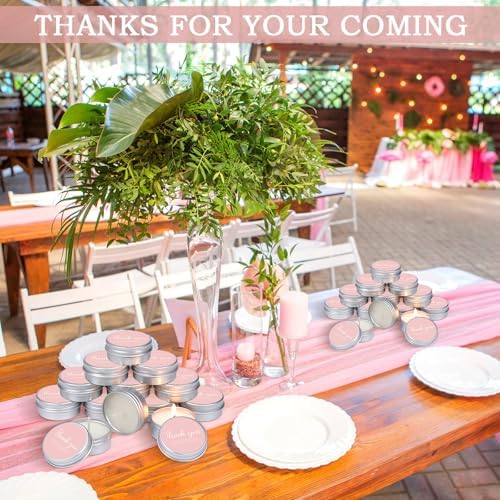 Mtlee 50 Pcs Pink Wedding Thank You Candles Gifts for Guests Baby Shower - Image 3