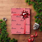 MyPupSocks Custom Name Wrapping Paper, Name Dark Pink Personalized Logo Gift Wrap Paper Funny Wrapping Paper Roll 58x23 for Boys Girls Kids Birthday Christmas Anniversary 3 Rolls - Image 4
