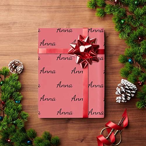 MyPupSocks Custom Name Wrapping Paper, Name Dark Pink Personalized Logo Gift Wrap Paper Funny Wrapping Paper Roll 58x23 for Boys Girls Kids Birthday Christmas Anniversary 3 Rolls - Image 4