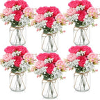 Zeyune 6 Sets Mason Jar Flowers Centerpiece Table Decorations,Pink Mix by Zeyune