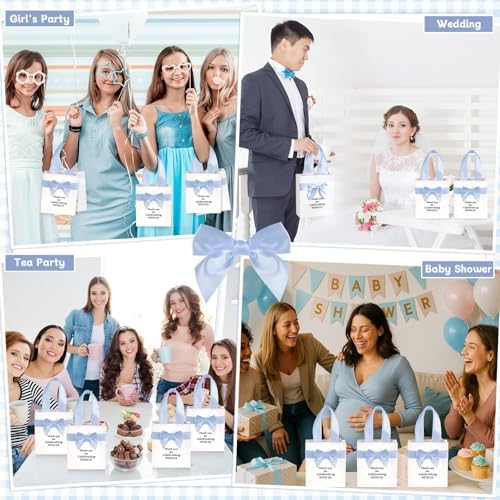party greeting 50Pcs Wedding Gift Bags for Bridal Shower Bulk with Bow - Image 6