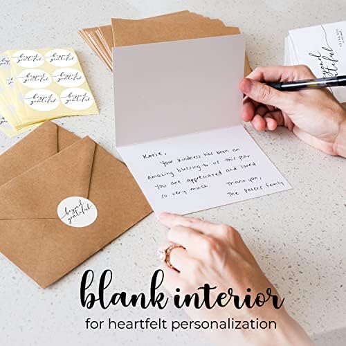 120 Heavyweight Blank Thank You Cards with Envelopes Beyond Grateful Thank You Cards, Bridal Shower, Engagement, Graduation, Wedding Bulk Pack Card with Envelopes & Stickers (4 x 6 Inches) (120 Pack) - Image 4