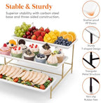 Lifewit 3 Tier Serving Tray for Party, Plastic Tiered Food Serving Platters - Image 6