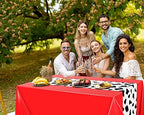 Oudain 222 Pcs Cow Dinnerware Set for 20 Guest Cow Tablecloth Plates and Napkins Cowgirl Party Decorations Cowboy Table Runner Plastic Black White Party Supplies(Black, White, Red,Classic) - Image 6