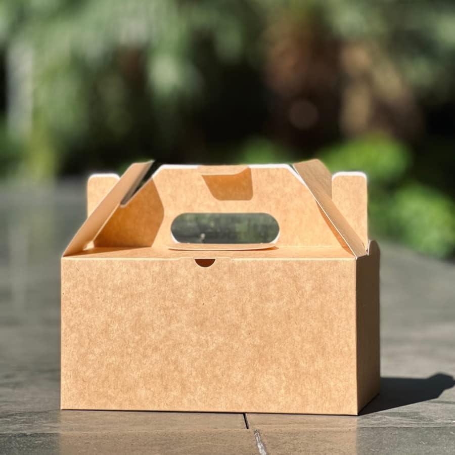 PandaPandaPPS 50 Pack Brown Food- Safe Paperboard Gable Boxes 8.25×5×4 inch - Image 5