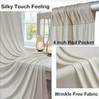 20ftx10ft Wrinkle Free Beige Backdrop Curtains for Parties, Silky Polyester Photo Backdrop Drapes 4 Panels 5x10ft Back Drop Cloth for Wedding Birthday Baby Shower Photography Background - Image 2