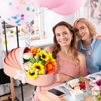 Sabary Baby Shower Box Flower Cradle Floral Basket Pink Crib Flower Arrangement Basket Paper Cardboard Box for Gender Reveal Baby Shower Favors Wedding Celebrations (Pack of 2) - Image 4
