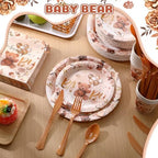 FillTouch 350 Pcs Bear Disposable Plates, Fall Baby Shower Tableware Set - Image 3