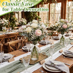 LemonRoad 12 Pcs Vintage Plastic Vases for Centerpieces Small Clear Flower Vase with Beige Ribbon for Farmhouse Wedding Housewarming Pink Birthday Party Favors Rustic Home Tabletop Decoration - Image 4