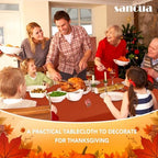 sancua 2 Pack Fall Thanksgiving Tablecloth 60x102 Inch Rust Burnt Orange - Image 3