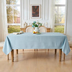 Light Blue Rectangle Tablecloth 60 x 90 Inch Machine Wash Indoor & Outdoor - Image 4