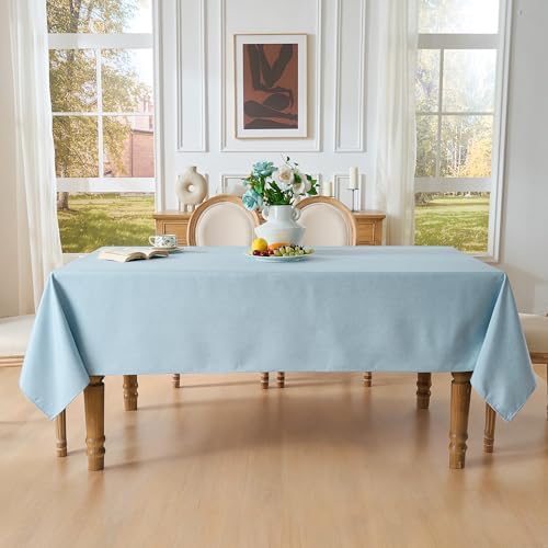 Light Blue Rectangle Tablecloth 60 x 90 Inch Machine Wash Indoor & Outdoor - Image 4