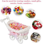 Wicker Baby Carriage: Pink Stroller Basket Baby Shower Centerpiece Decor - Image 6