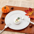 FLOWERCAT 60PCS White Plastic Plates - Heavy Duty White Disposable Plates for Outdoor/Fall Party/Wedding -serve for 30 guests Include 30PCS 10.25" & 30PCS 7.5" Plates for Thanksgiving - Image 4