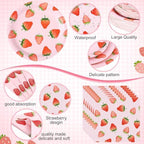 Funnymoom 452 Pcs Strawberry Party Supplies for 50 Guests, Strawberry Paper Plates Napkins Cups Tablecloth Cutlery Straws for Berry First Birthday Baby Shower Party Decorations - Image 3