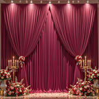 20x12ft Burgundy Backdrop Curtain Panels for Parties - Wrinkle Free Polyester Photo Curtain Backdrop Wedding Back Drop Fabric Drapes for Party Decorations Background for Photography - Image 2