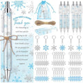 145 Pieces Little Snowflake Baby Shower Favors for Guest Blue Boy Ballpoint Pens and Keychains Gifts Bulk Winter Retractable Baby Shower Pens Gender Reveal Thank You Cards Souvenirs Prizes by EYNDYN