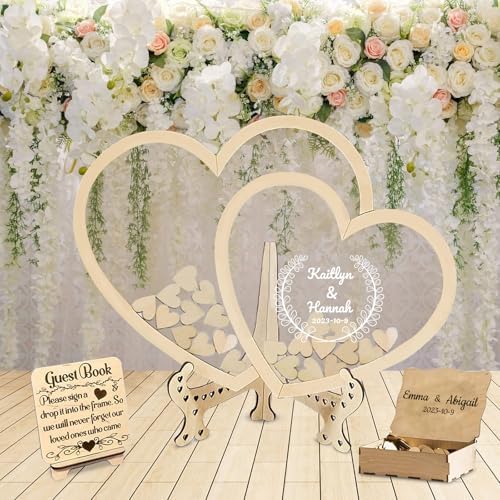 Personalized Wedding Alternative Guest Book, Custom Wooden Guest Book by Unknown