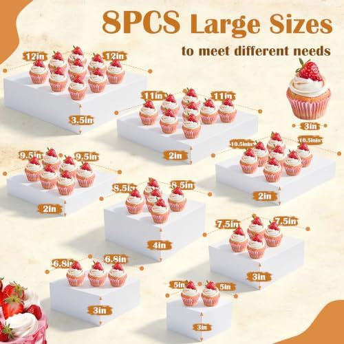 8 PCS Buffet Risers and Stands, Dessert Food Display for Buffet Table - Image 2
