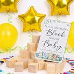 Baby Shower Decor A Block Game Kit, Solid Pine Wood Set with 50 Small Blocks, 24 Acrylic Paint Markers Game Sign, Interactive DIY Craft for Gender Reveal Party Activities - Image 6