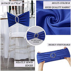 50 Pack Royal Blue Chair Sashes, Blue Chair Bands with Buckle Slider, Chair Bows for Party Wedding Birthday Decor - Image 6