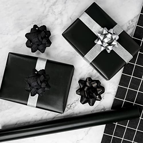RUSPEPA Black Wrapping Paper Solid Color for Wedding, Birthday, Shower, Congrats, and Holiday - 30 inches x 100feet - Image 2