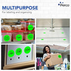 Perco Neon Green Perforated Round Circle Dot Sticker 4-Inch Labels — 3 Rolls, 1,200 Stickers - Open, Available & Promo Signage, High Visibility Display Labels - Made in USA - Image 3