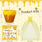 Conelist 48 Sets Bee Themed Candle Set for Baby Shower Party Favors Cute Honey Jar Candle with Thank You Tags Organza Bags Baby Shower Gifts for Guest Gender Reveal Party Decoration Gifts (Yellow) - Image 3