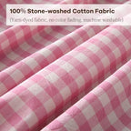 Pink White Gingham Tablecloth Round Dia.90” - Image 5