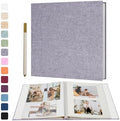Vienrose Large Photo Album Self Adhesive for 4x6 8x10 10x12 Pictures Scrapbook Album DIY Scrap Book 40 Sticky Pages with A Metallic Pen 13"x12.6"40 Pages Grey by Vienrose