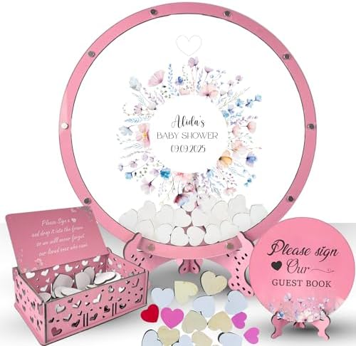 Baby Shower Guest Book Alternative Girl, Wildflower Wooden Drop Box Frame by GIFTSH0PBYHELEN