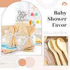 Reallnaive 72 Pcs Bamboo Spatula Wooden Kitchen Utensil Bulk 12''wood Spoon Spatula for Cooking with Ribbon Bridal Baby Shower Game Prize Wedding Party Favors Housewarming Gift (Various Style) - Image 5