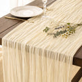 12 Pack Ivory Cream Cheesecloth Table Runner 120 Inch Boho Wedding Decor by Fixwal