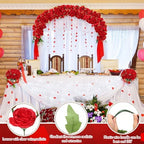 Geosar 16 Bundles Artificial Peonies Flowers,Bright Red - Image 3