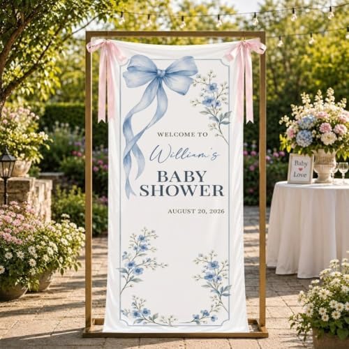 Custom Name Baby Shower Fabric Welcome Sign #1 - Image 2