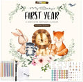 Baby's First Year Calendar with Stickers - 1st Year Tracker and Memory Book for Girls and Boys - Document and Cherish Milestones with Pocket and Drill Free Adhesive Hook by Monking