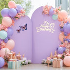Pink Purple Arch Backdrop Cover Set of 2 Spandex Arch Covers 7.2 and 6ft Wedding Birthday Party Arch Covers Stretchy Backdrop Bridal Baby Shower Pink Lavender Arch Stand Cover - Image 3