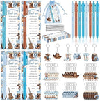 36 Sets Cowboy Baby Shower Gifts for Guest Western Baby Shower Party Favors A Little Cowboy is On the Way Ballpoint Pens Keychains Favors and Greeting Cards Bulk Gender Reveal Souvenirs Prize Game by Unknown