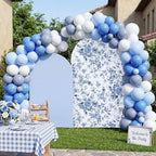 112pcs Blue Floral Arch Backdrops Cover Set - Image 2