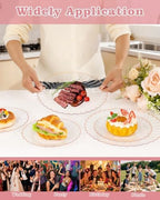 YOUBET 100PCS Rose Gold Plastic Plates for Wedding Baby Shower Party - Image 6