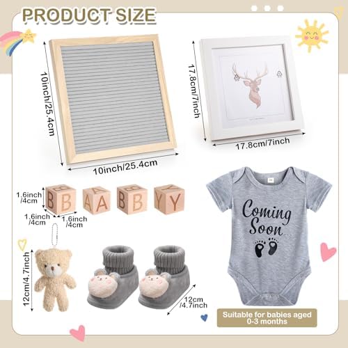 Canlierr 9 Pcs Pregnancy Announcement Set Baby Coming Soon Ideas, Gray - Image 2