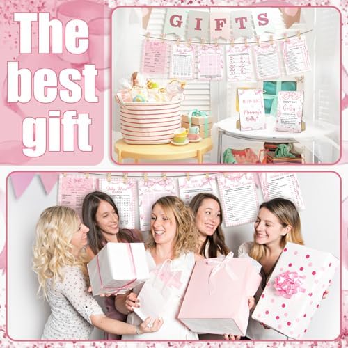 Funnymoom 426 Pcs Pink Bow Baby Shower Games Set for Girls, 8 Games - Image 6
