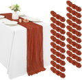 20 Pack Cheesecloth Table Runner 17 x 108 Inch, Terracotta by REWOMC
