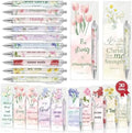 30 Sets Christian Bible Verse Pens Gifts Bulk with Bookmarks Inspirational Scripture Pens Religious Ballpoint Pen with Black Ink Floral Design for Prayers Women Church Gifts (Floral) by Stuffygreenus