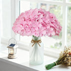 65Pcs Pink Hydrangea Artificial Flowers Bulk，Realistic Silk Fake Flowers with Stems，Faux Hydrangea Flowers for Wedding Home Decor Centerpieces Living Room Garden Party Baby Shower Decoration - Image 2
